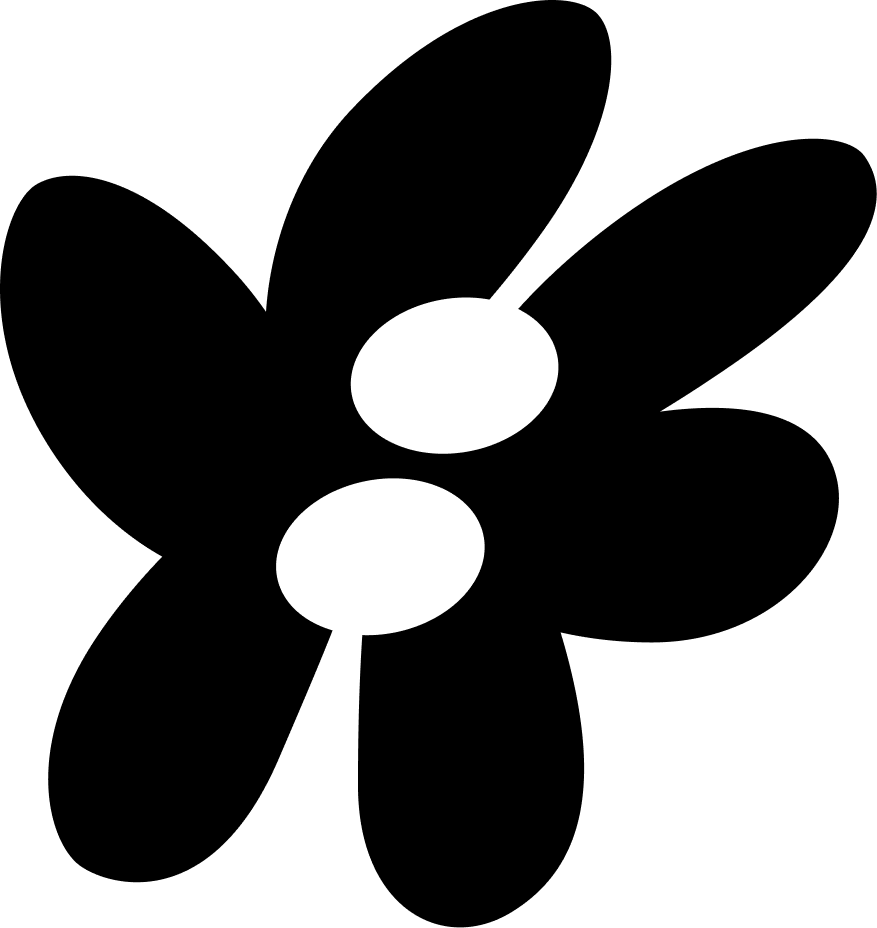 The EventBloom flower logo in black.